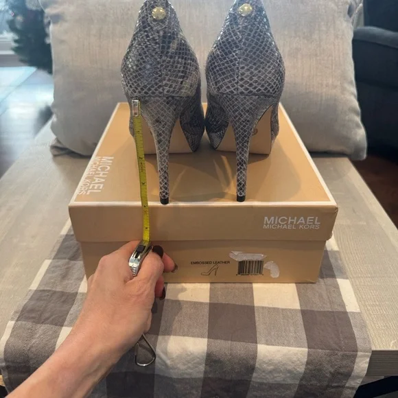 Michael Kors Snakeskin Heels - Black and Gray - Picture 8 of 9